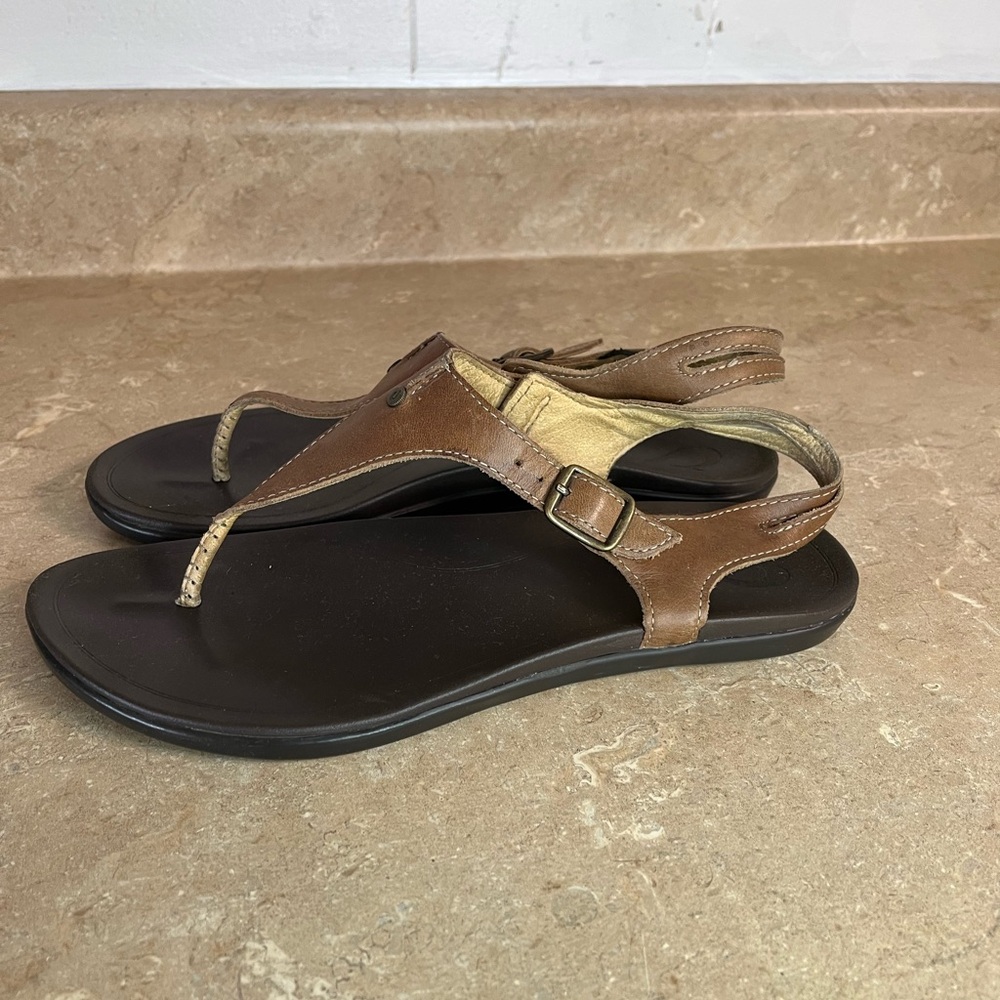 Women’s Olukai Brown Leather Sandals